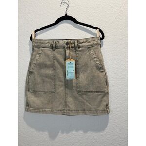 Faherty Womens Utility Skirt Olive Haze Size 8 Sunwashed Denim Mini WBS2507